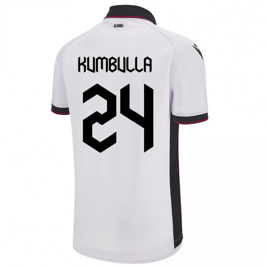 Niño Fútbol Camiseta Albania Marash Kumbulla #24 Blanco 2ª Equipación 24-26 Argentina