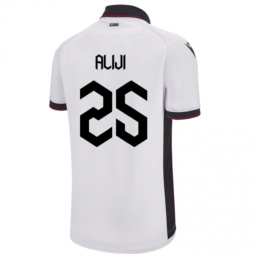 Niño Fútbol Camiseta Albania Naser Aliji #25 Blanco 2ª Equipación 24-26 Argentina