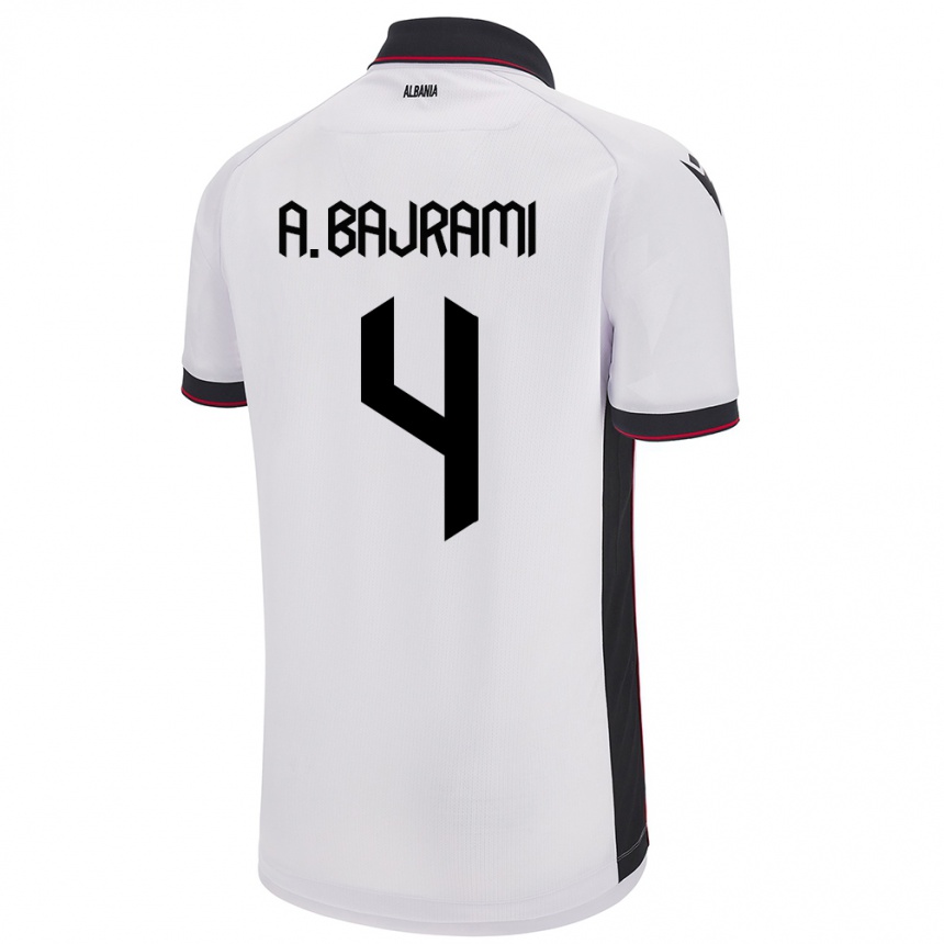 Niño Fútbol Camiseta Albania Adrian Bajrami #4 Blanco 2ª Equipación 24-26 Argentina