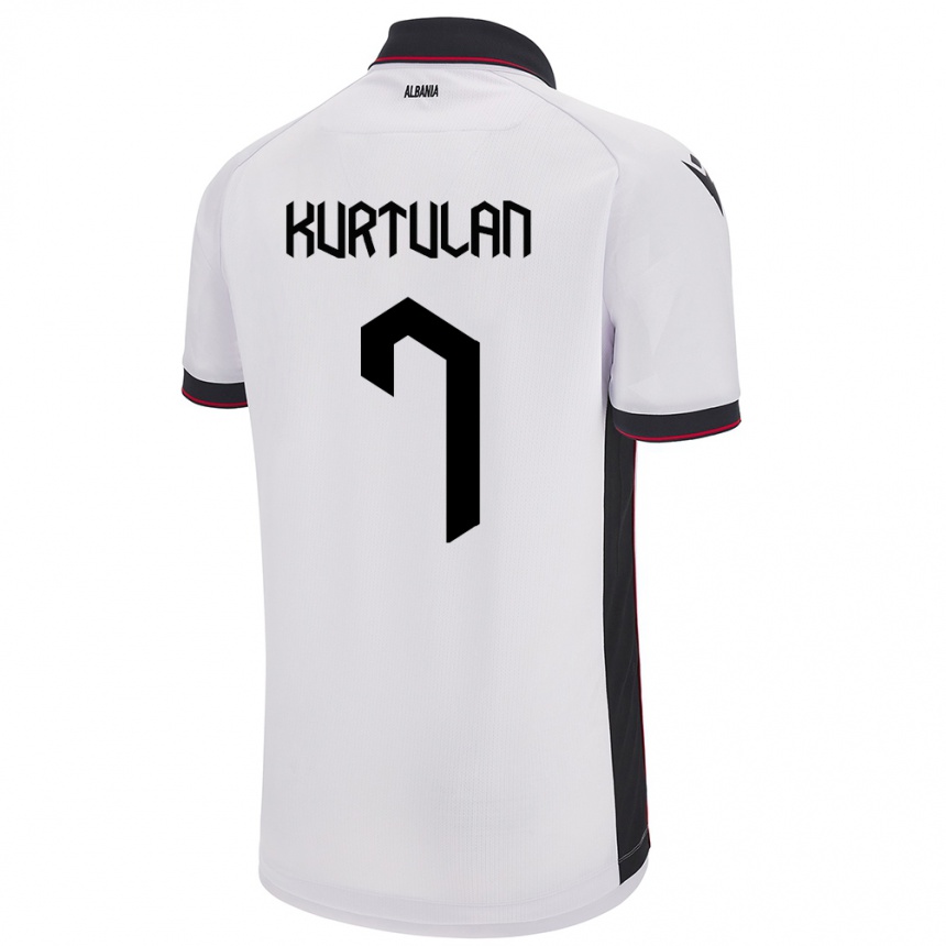 Niño Fútbol Camiseta Albania Arda Kurtulan #7 Blanco 2ª Equipación 24-26 Argentina