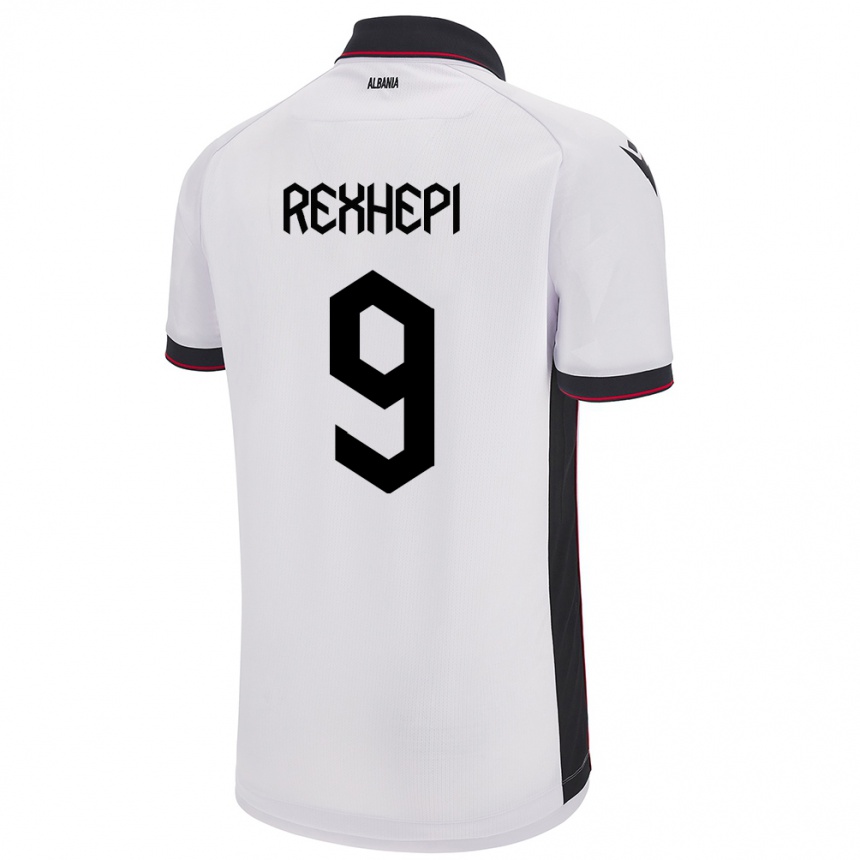 Niño Fútbol Camiseta Albania Arlind Rexhepi #9 Blanco 2ª Equipación 24-26 Argentina