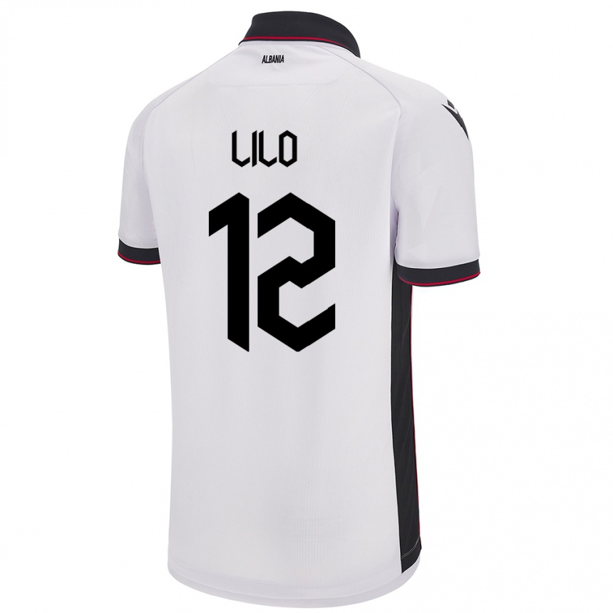 Niño Fútbol Camiseta Albania Klidman Lilo #12 Blanco 2ª Equipación 24-26 Argentina