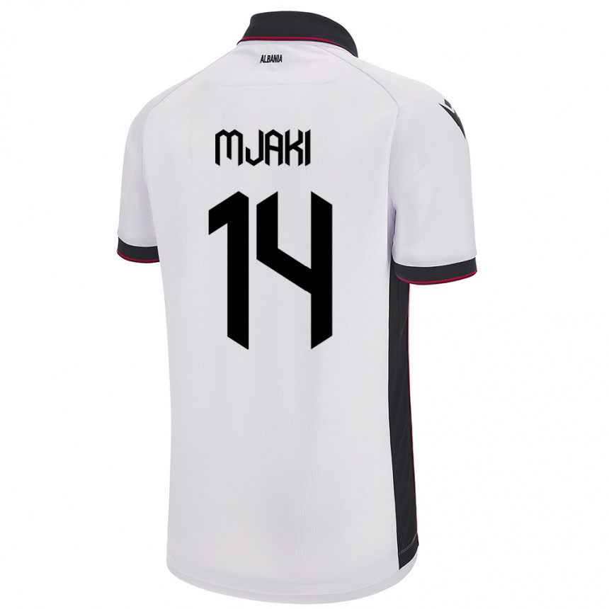 Niño Fútbol Camiseta Albania Agan Mjaki #14 Blanco 2ª Equipación 24-26 Argentina