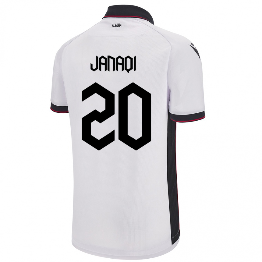 Niño Fútbol Camiseta Albania Dejvid Janaqi #20 Blanco 2ª Equipación 24-26 Argentina