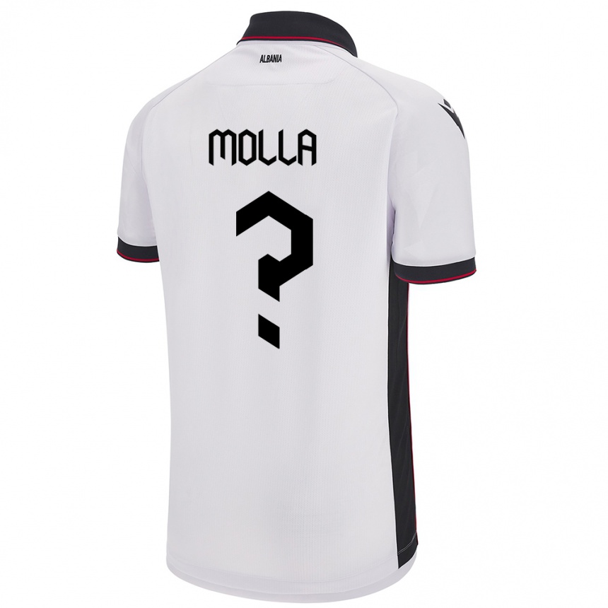 Niño Fútbol Camiseta Albania Marco Molla #0 Blanco 2ª Equipación 24-26 Argentina