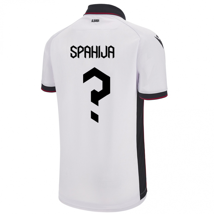 Niño Fútbol Camiseta Albania Flori Spahija #0 Blanco 2ª Equipación 24-26 Argentina