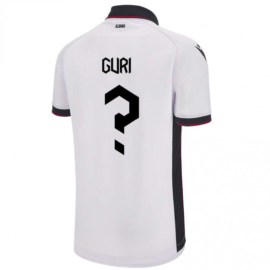 Niño Fútbol Camiseta Albania Gabriel Guri #0 Blanco 2ª Equipación 24-26 Argentina