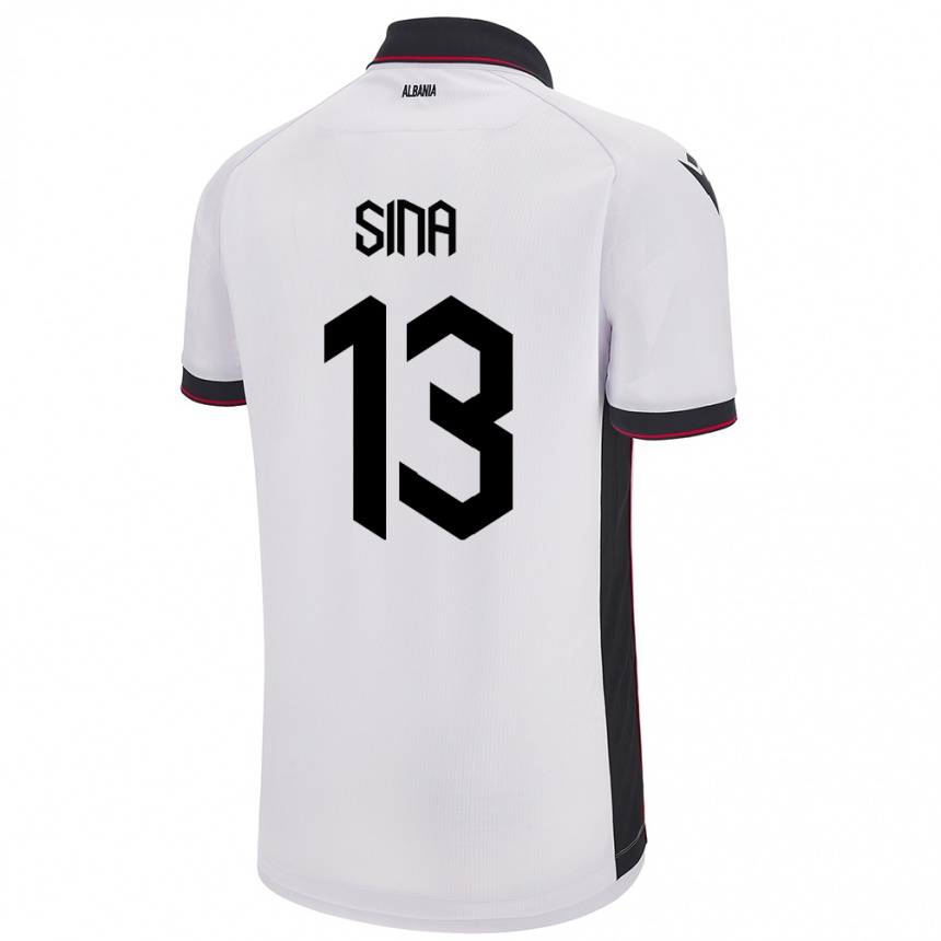 Niño Fútbol Camiseta Albania Samuele Sina #13 Blanco 2ª Equipación 24-26 Argentina