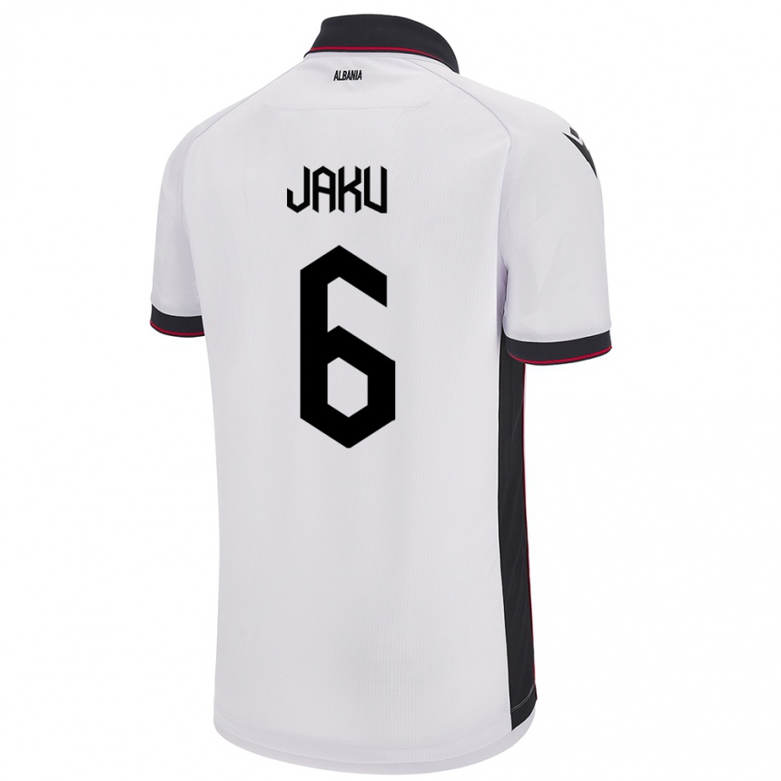 Niño Fútbol Camiseta Albania Jordi Jaku #6 Blanco 2ª Equipación 24-26 Argentina