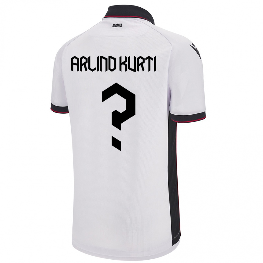 Niño Fútbol Camiseta Albania Arlind Kurti #0 Blanco 2ª Equipación 24-26 Argentina