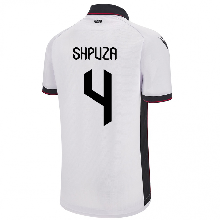 Niño Fútbol Camiseta Albania Kleo Shpuza #4 Blanco 2ª Equipación 24-26 Argentina