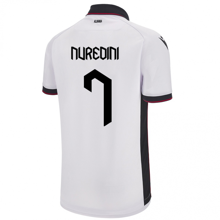 Niño Fútbol Camiseta Albania Joi Nuredini #7 Blanco 2ª Equipación 24-26 Argentina