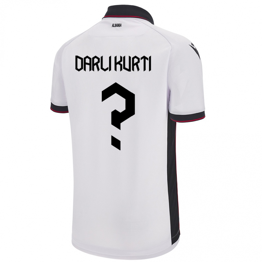 Niño Fútbol Camiseta Albania Darli Kurti #0 Blanco 2ª Equipación 24-26 Argentina