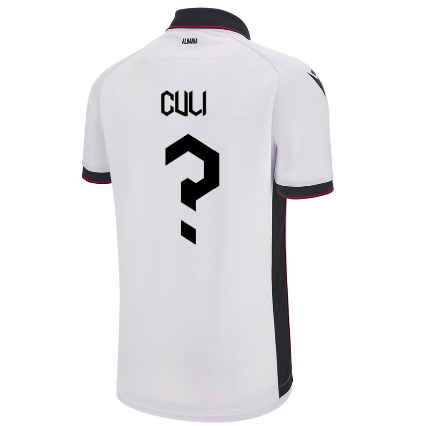 Niño Fútbol Camiseta Albania Daniel Culi #0 Blanco 2ª Equipación 24-26 Argentina