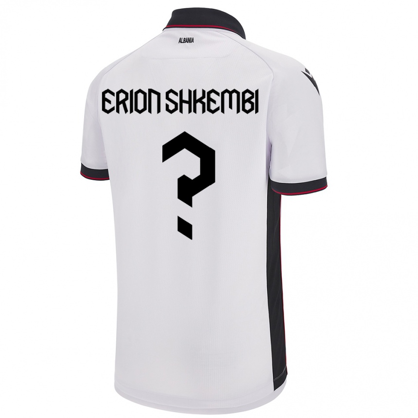 Niño Fútbol Camiseta Albania Erion Shkembi #0 Blanco 2ª Equipación 24-26 Argentina