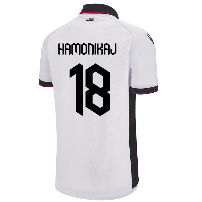 Niño Fútbol Camiseta Albania Klea Hamonikaj #18 Blanco 2ª Equipación 24-26 Argentina