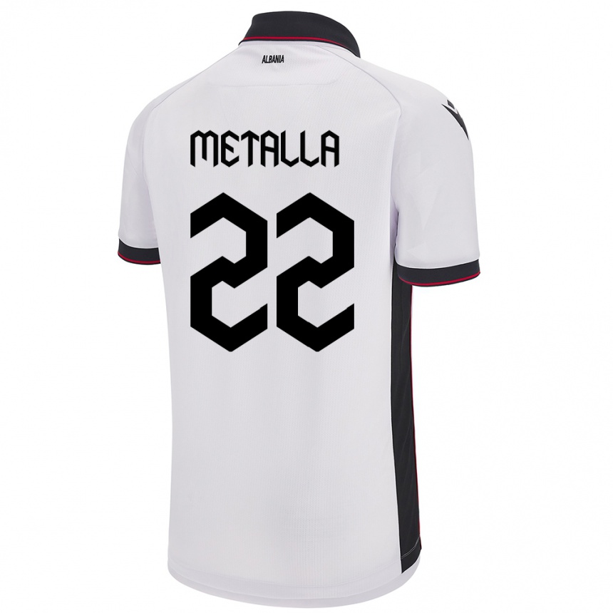 Niño Fútbol Camiseta Albania Mikaela Metalla #22 Blanco 2ª Equipación 24-26 Argentina