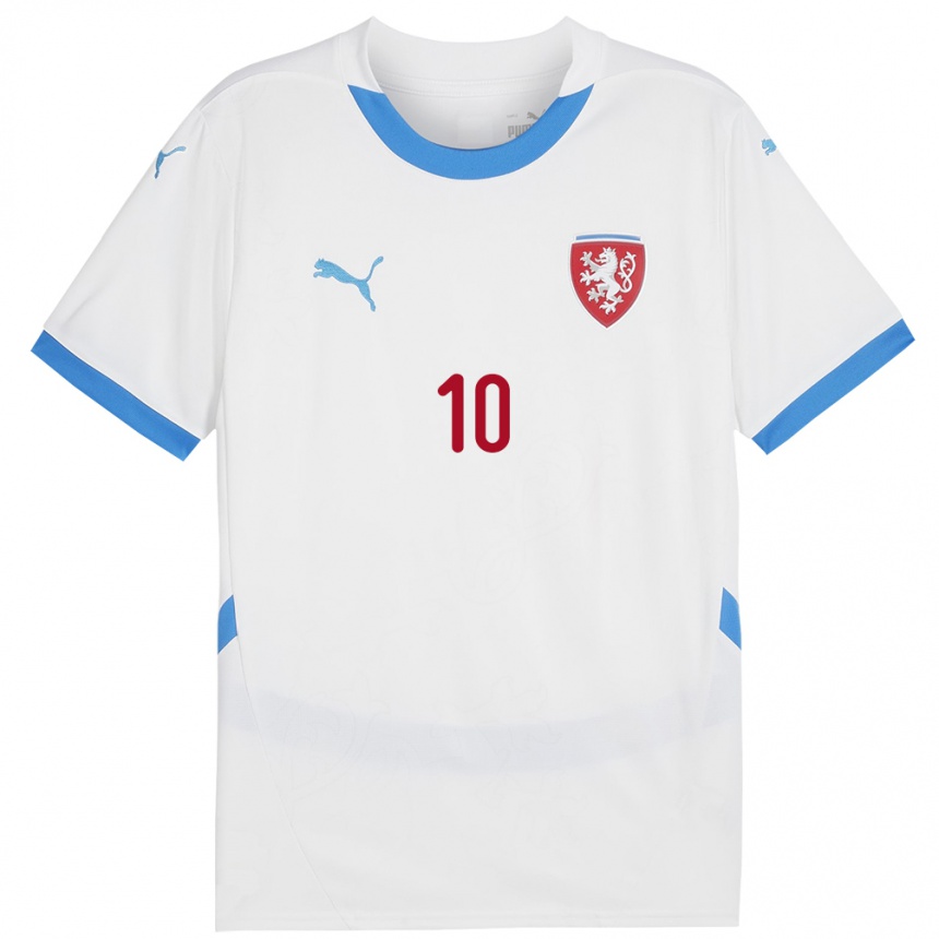 Niño Fútbol Camiseta Chequia Patrik Schick #10 Blanco 2ª Equipación 24-26 Argentina