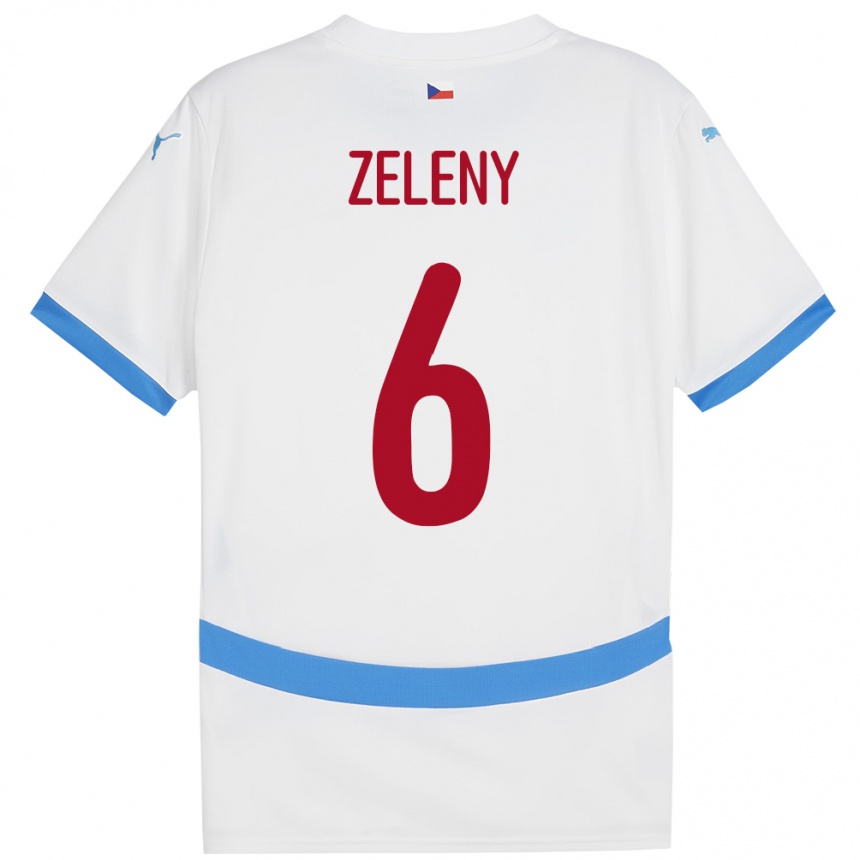 Niño Fútbol Camiseta Chequia Jaroslav Zelený #6 Blanco 2ª Equipación 24-26 Argentina