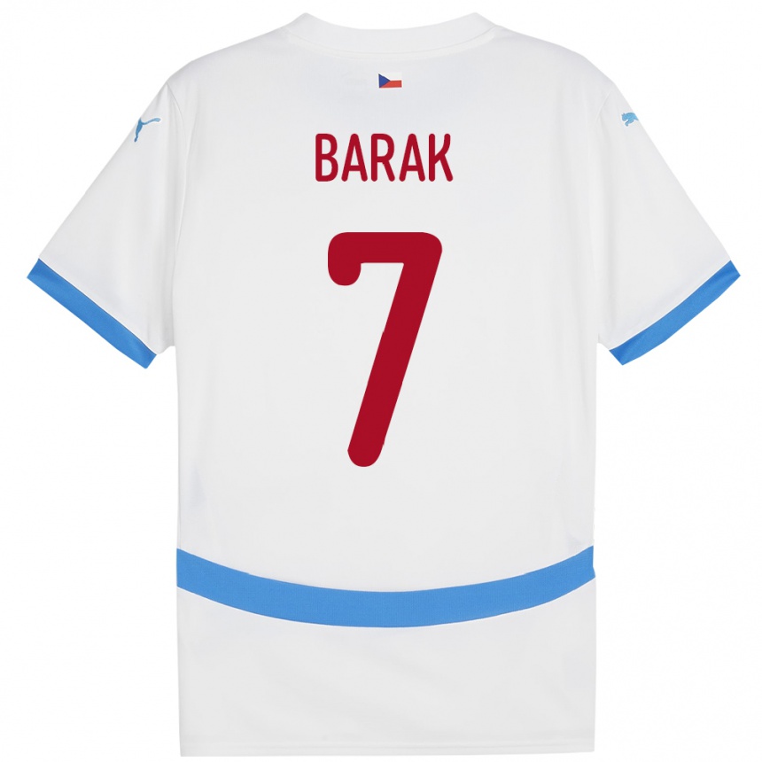 Niño Fútbol Camiseta Chequia Antonín Barák #7 Blanco 2ª Equipación 24-26 Argentina