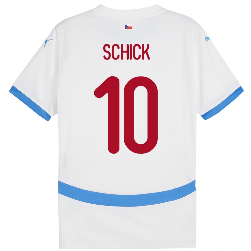 Niño Fútbol Camiseta Chequia Patrik Schick #10 Blanco 2ª Equipación 24-26 Argentina