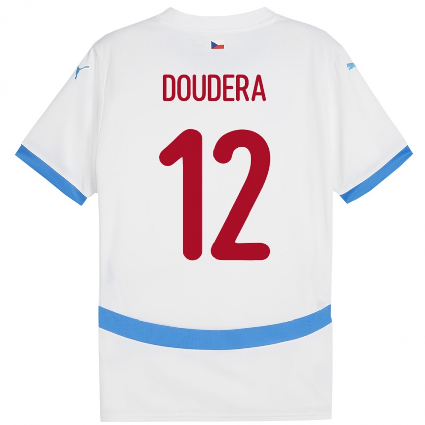 Niño Fútbol Camiseta Chequia David Doudera #12 Blanco 2ª Equipación 24-26 Argentina