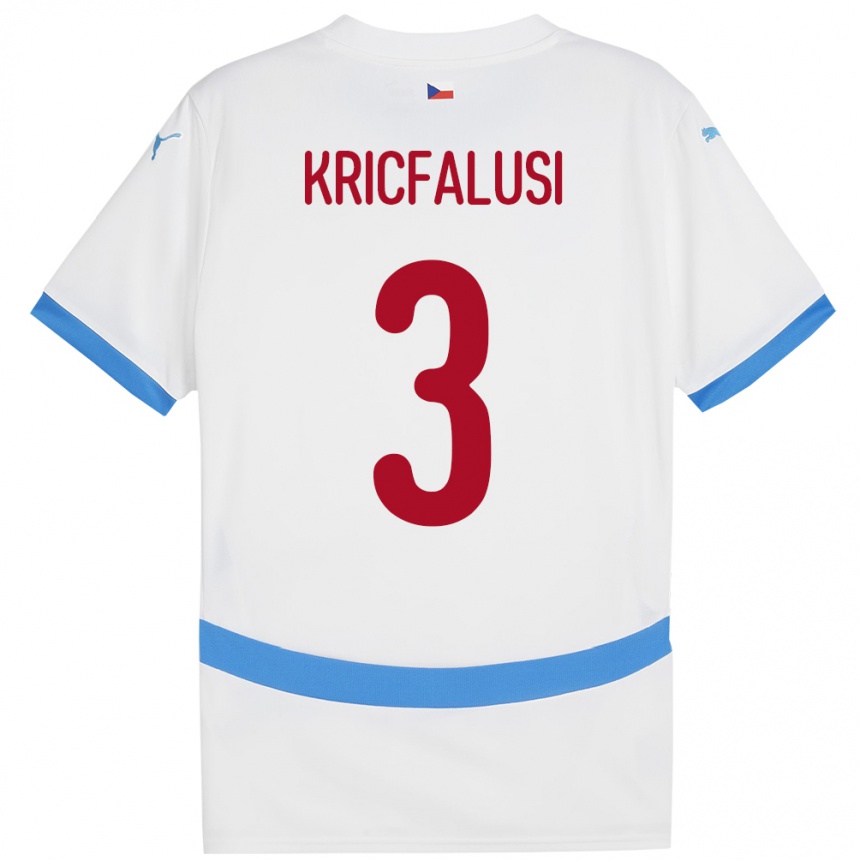 Niño Fútbol Camiseta Chequia Ondrej Kricfalusi #3 Blanco 2ª Equipación 24-26 Argentina