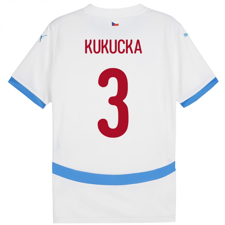 Niño Fútbol Camiseta Chequia Ondrej Kukucka #3 Blanco 2ª Equipación 24-26 Argentina