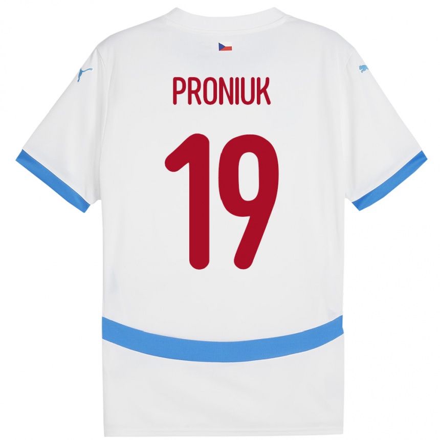 Niño Fútbol Camiseta Chequia Adam Proniuk #19 Blanco 2ª Equipación 24-26 Argentina