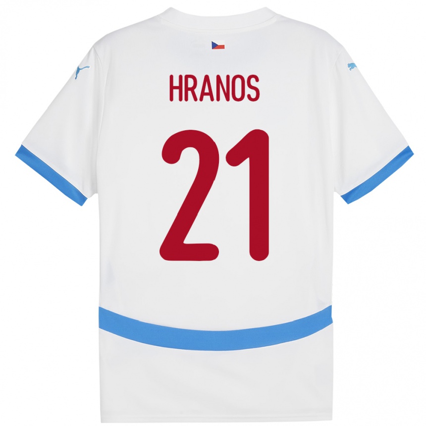 Niño Fútbol Camiseta Chequia Vojtech Hranos #21 Blanco 2ª Equipación 24-26 Argentina