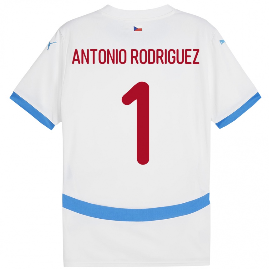 Niño Fútbol Camiseta Chequia Pedro Antonio Rodriguez #1 Blanco 2ª Equipación 24-26 Argentina