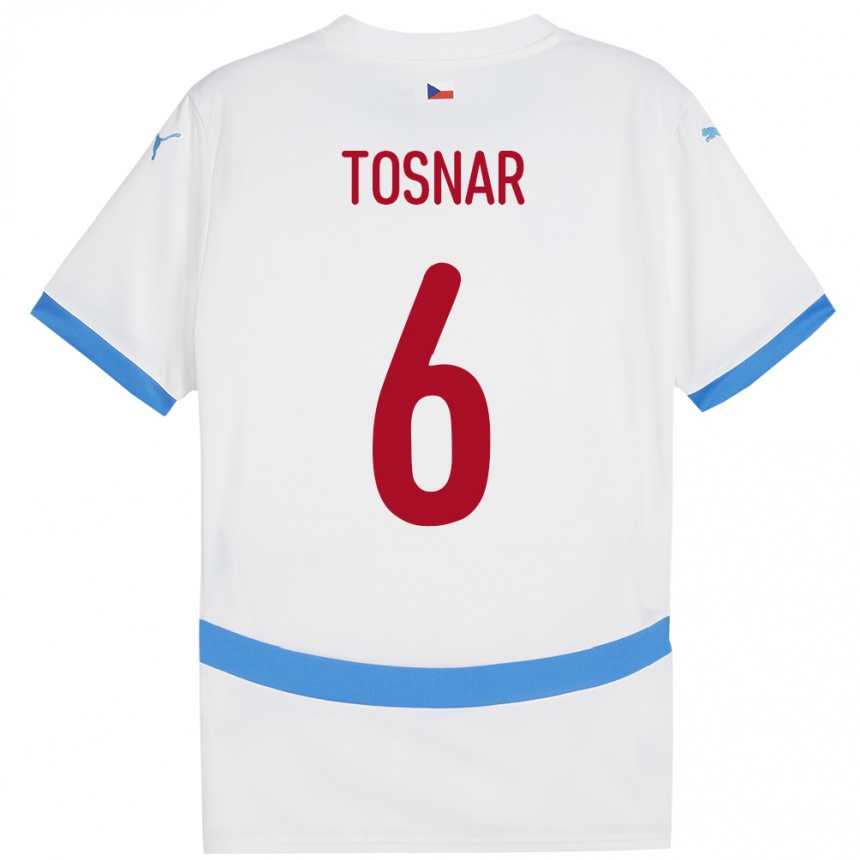 Niño Fútbol Camiseta Chequia Jakub Tosnar #6 Blanco 2ª Equipación 24-26 Argentina