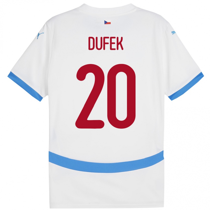 Niño Fútbol Camiseta Chequia Jakub Dufek #20 Blanco 2ª Equipación 24-26 Argentina