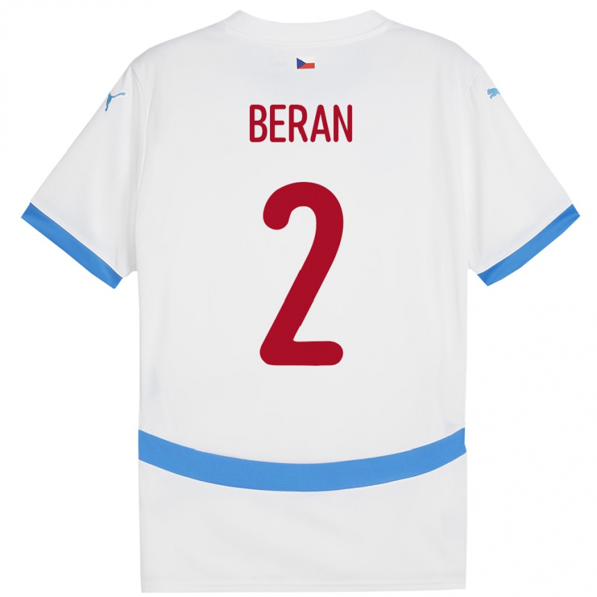 Niño Fútbol Camiseta Chequia Stepan Beran #2 Blanco 2ª Equipación 24-26 Argentina