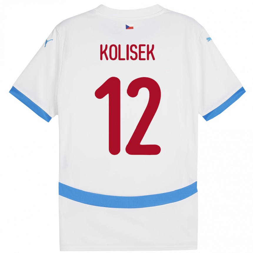 Niño Fútbol Camiseta Chequia Jakub Kolisek #12 Blanco 2ª Equipación 24-26 Argentina