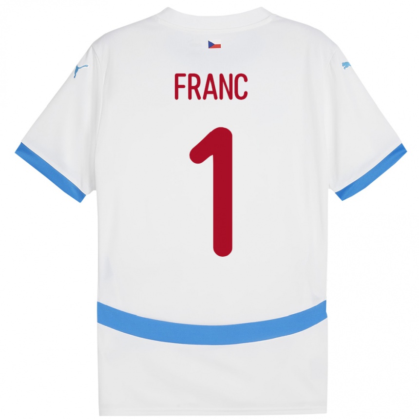 Niño Fútbol Camiseta Chequia Lukas Franc #1 Blanco 2ª Equipación 24-26 Argentina