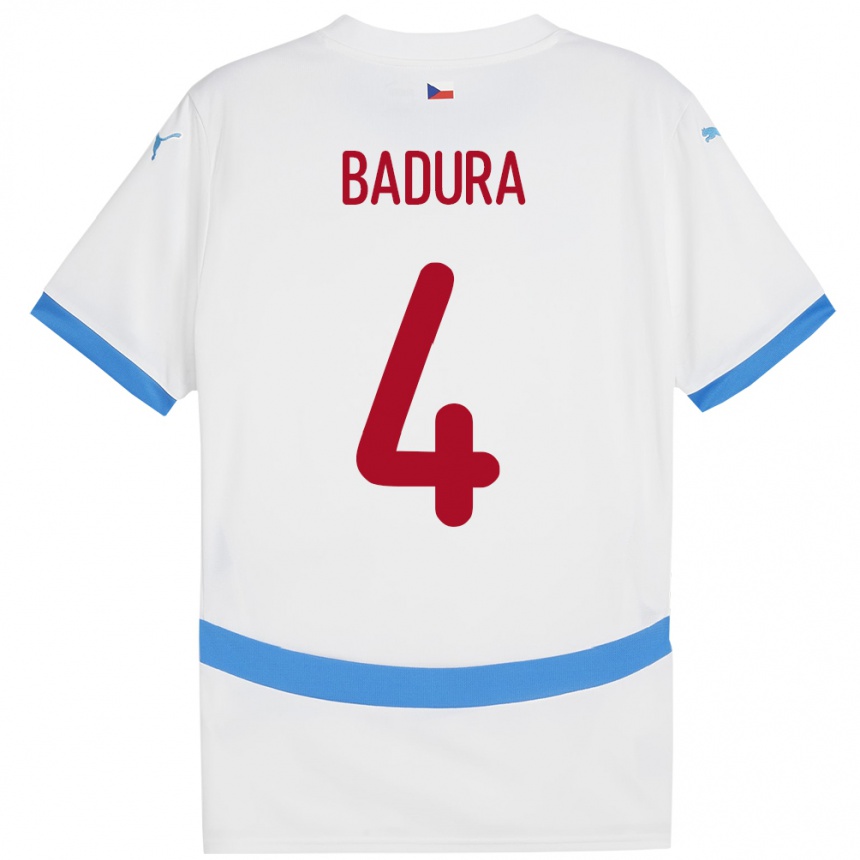 Niño Fútbol Camiseta Chequia Vitezslav Badura #4 Blanco 2ª Equipación 24-26 Argentina