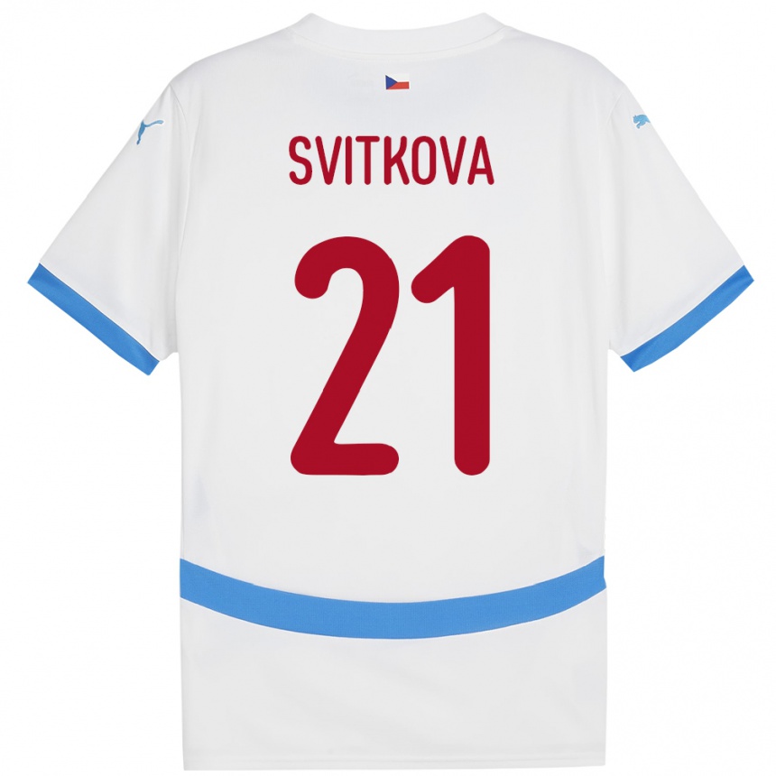 Niño Fútbol Camiseta Chequia Kateřina Svitková #21 Blanco 2ª Equipación 24-26 Argentina