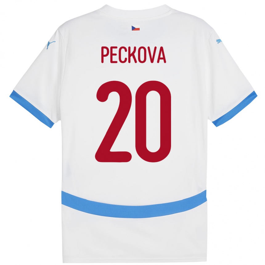 Niño Fútbol Camiseta Chequia Alena Pěčková #20 Blanco 2ª Equipación 24-26 Argentina