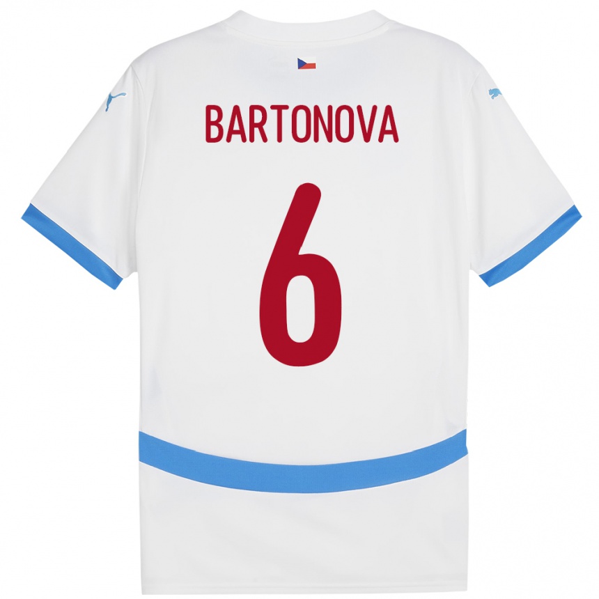 Niño Fútbol Camiseta Chequia Eva Bartoňová #6 Blanco 2ª Equipación 24-26 Argentina