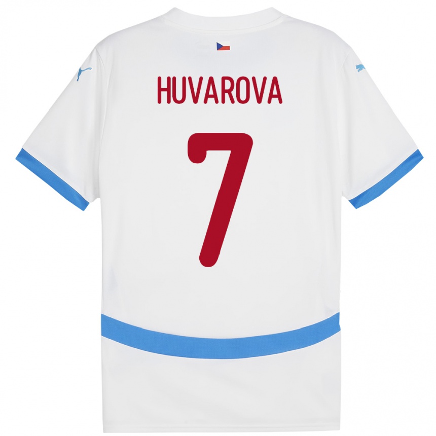 Niño Fútbol Camiseta Chequia Dominika Huvarová #7 Blanco 2ª Equipación 24-26 Argentina