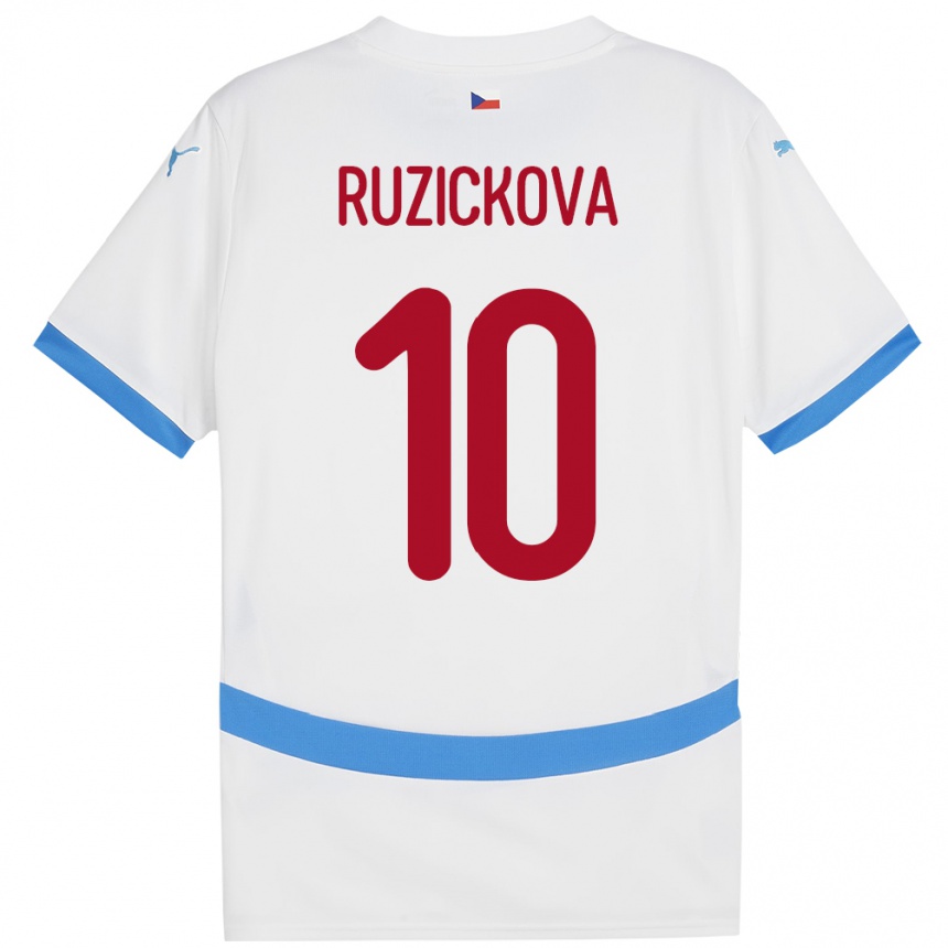 Niño Fútbol Camiseta Chequia Kristýna Růžičková #10 Blanco 2ª Equipación 24-26 Argentina