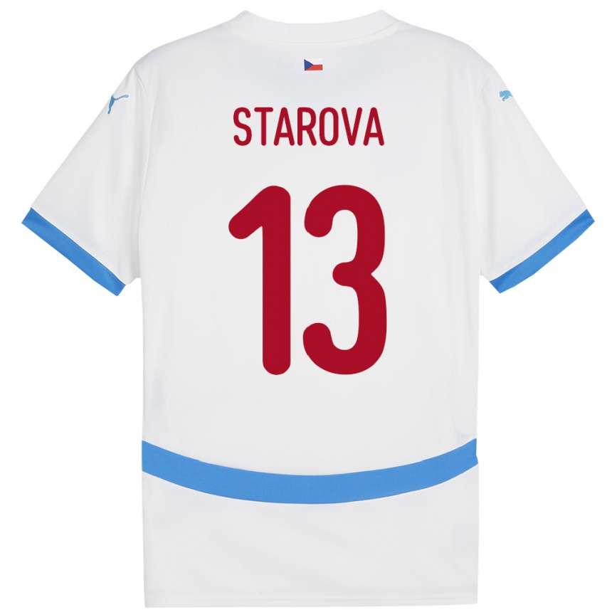 Niño Fútbol Camiseta Chequia Antonie Stárová #13 Blanco 2ª Equipación 24-26 Argentina