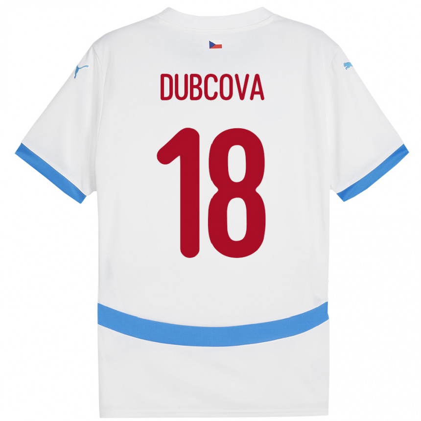 Niño Fútbol Camiseta Chequia Kamila Dubcová #18 Blanco 2ª Equipación 24-26 Argentina