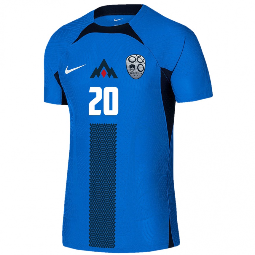 Niño Fútbol Camiseta Eslovenia Jost Pisek #20 Azul 2ª Equipación 24-26 Argentina