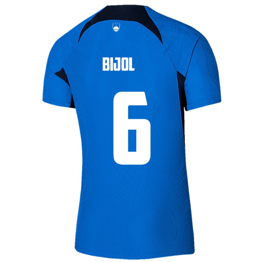 Niño Fútbol Camiseta Eslovenia Jaka Bijol #6 Azul 2ª Equipación 24-26 Argentina