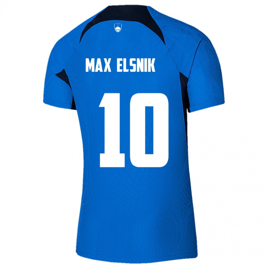 Niño Fútbol Camiseta Eslovenia Timi Max Elsnik #10 Azul 2ª Equipación 24-26 Argentina