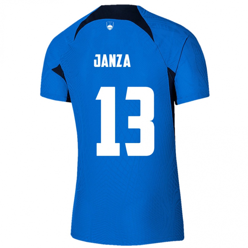 Niño Fútbol Camiseta Eslovenia Erik Janza #13 Azul 2ª Equipación 24-26 Argentina