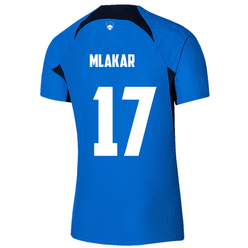 Niño Fútbol Camiseta Eslovenia Jan Mlakar #17 Azul 2ª Equipación 24-26 Argentina