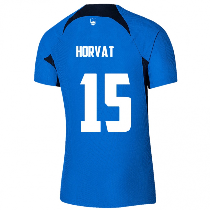 Niño Fútbol Camiseta Eslovenia Tomi Horvat #15 Azul 2ª Equipación 24-26 Argentina